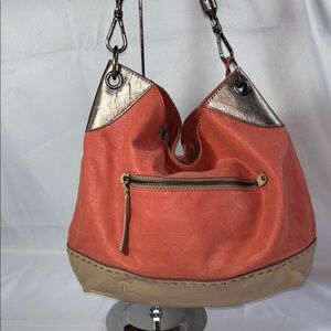 The SAK Women’s Hobo Shoulder  Bag Coral and Beige